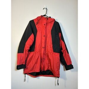 The North Face Windbreaker Gore-Tex Women's Sz Large Red/black Full Zip Nylon